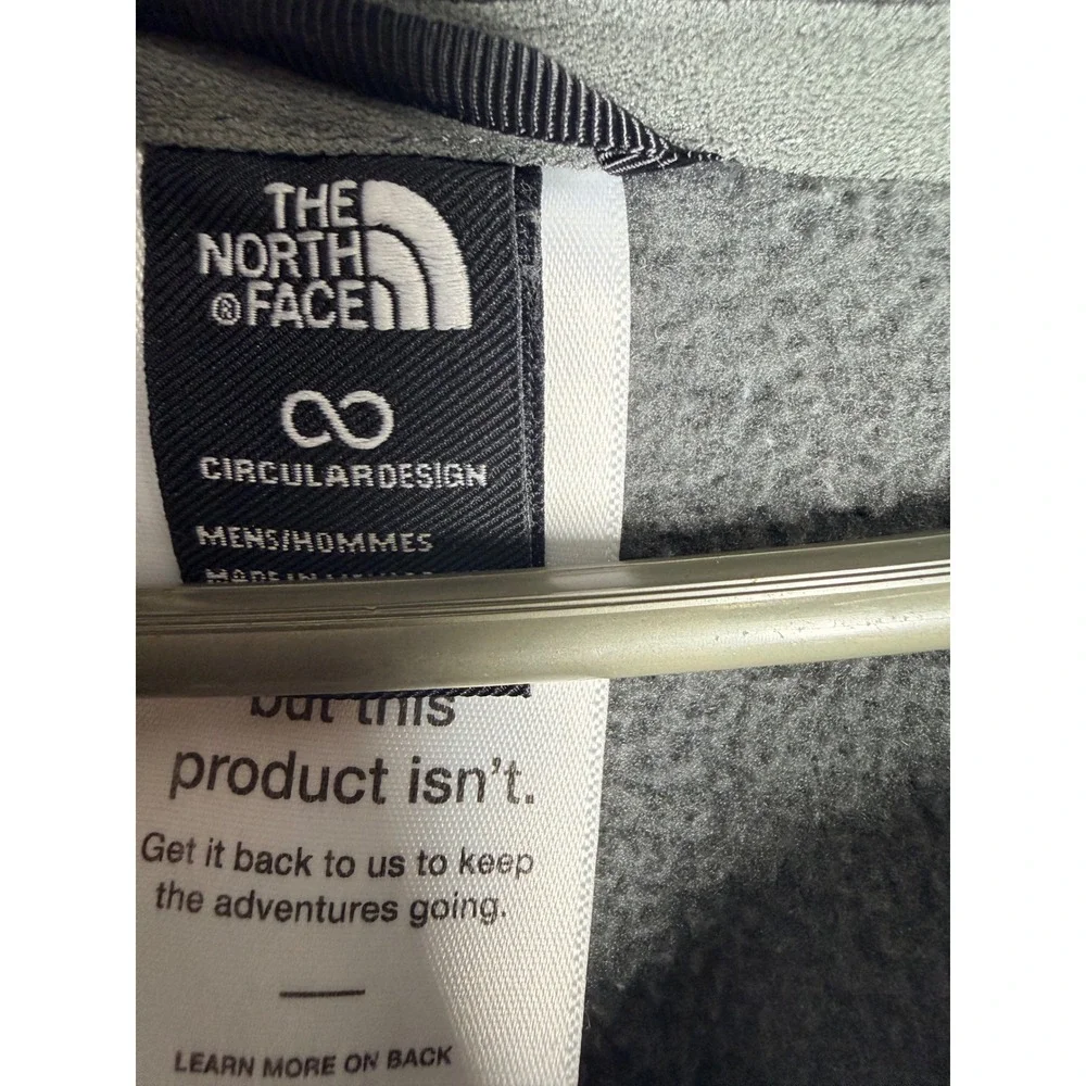The North Face Mens XXL Grey Circular Design Quarter Zip Fleece Pullover Sweater